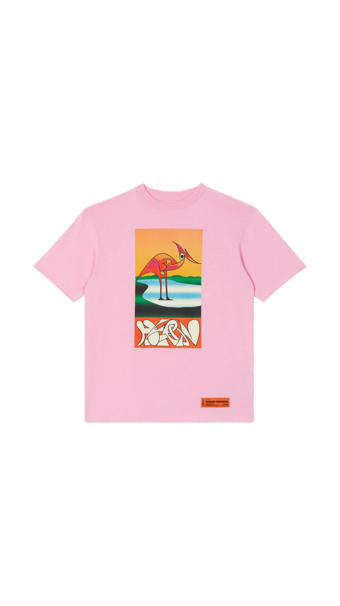 HERON PRESTON ABSTRACT PINK T-SHIRT
