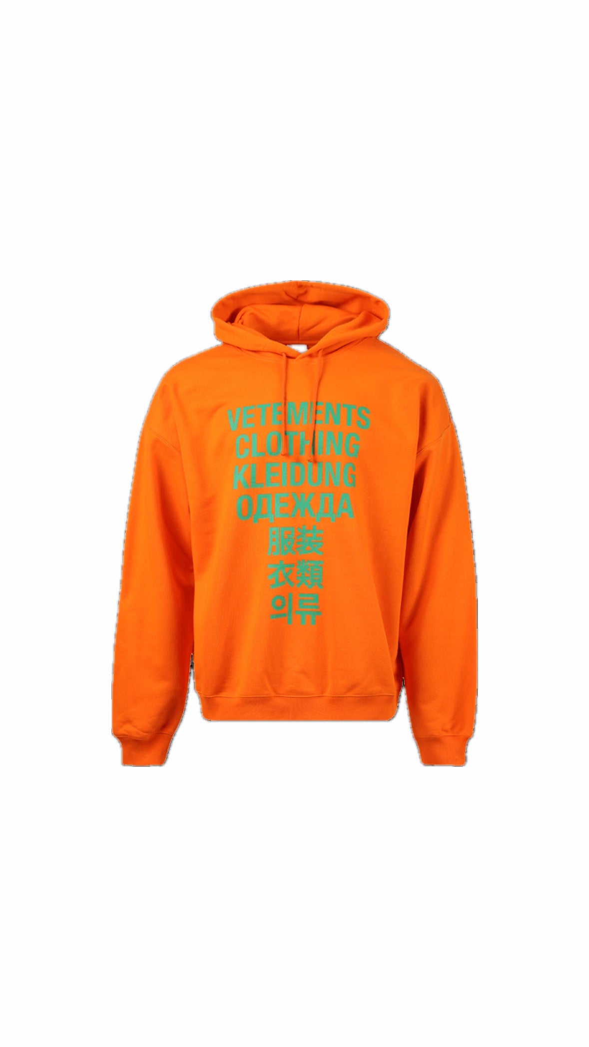 VETEMENTS “TRANSLATION” ORANGE HOODIE