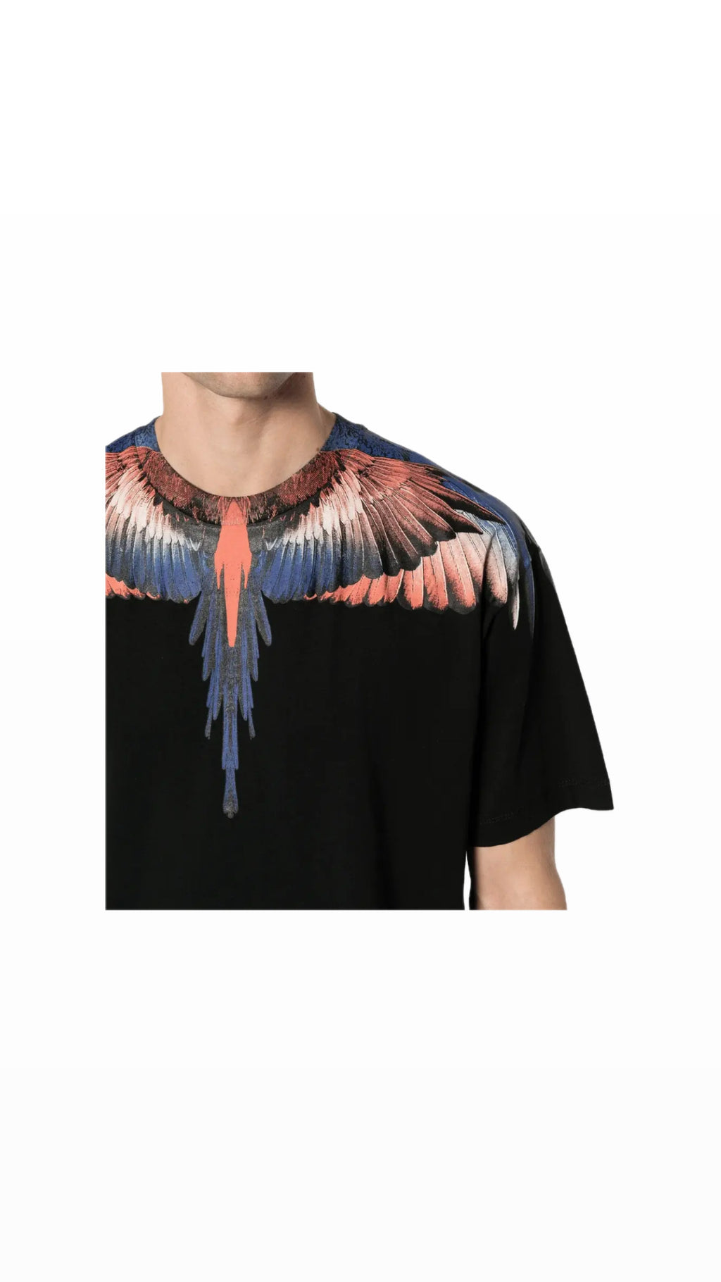 MARCELO BURLON WING BLUE / ORANGE TEE