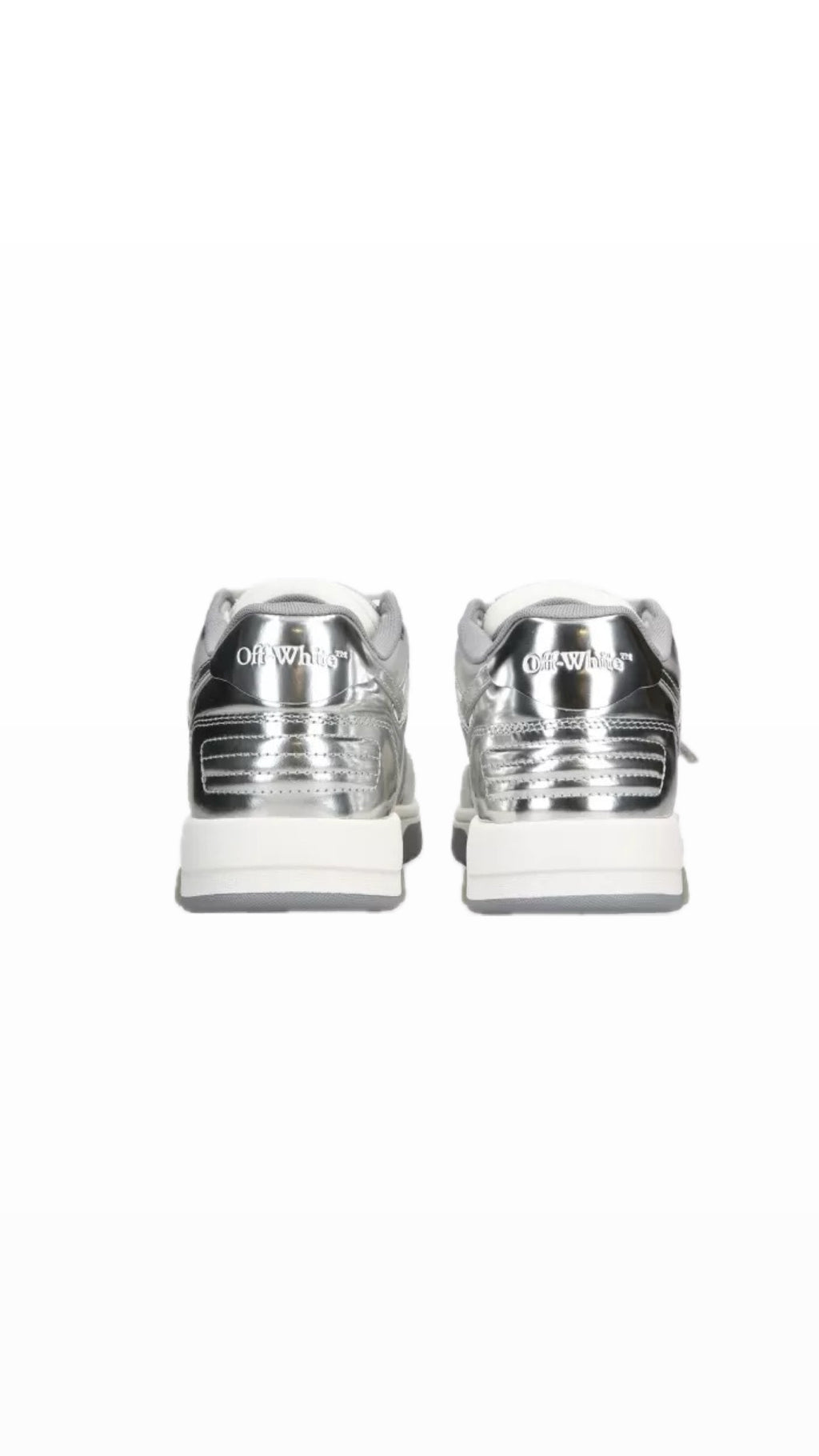OFF-WHITE “OUT OF OFFICE” SILVER SNEAKERS
