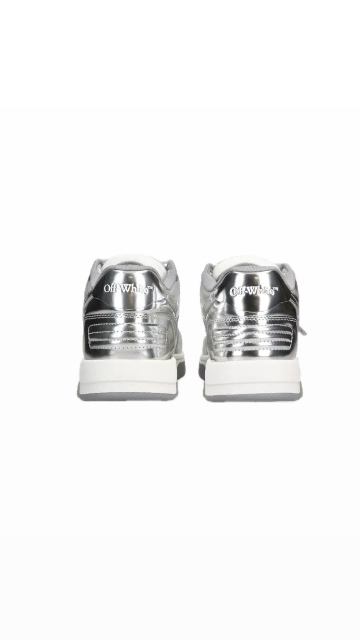 OFF-WHITE “OUT OF OFFICE” SILVER SNEAKERS