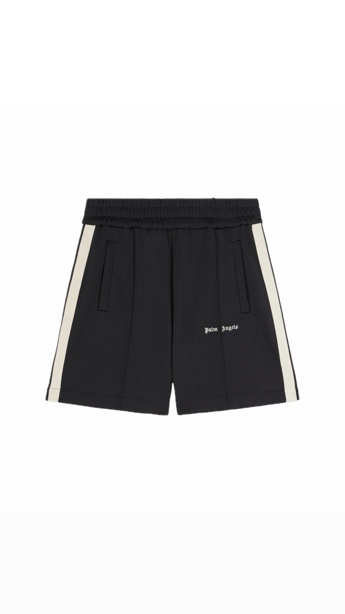 PALM ANGELS BLACK TRACK SHORTS