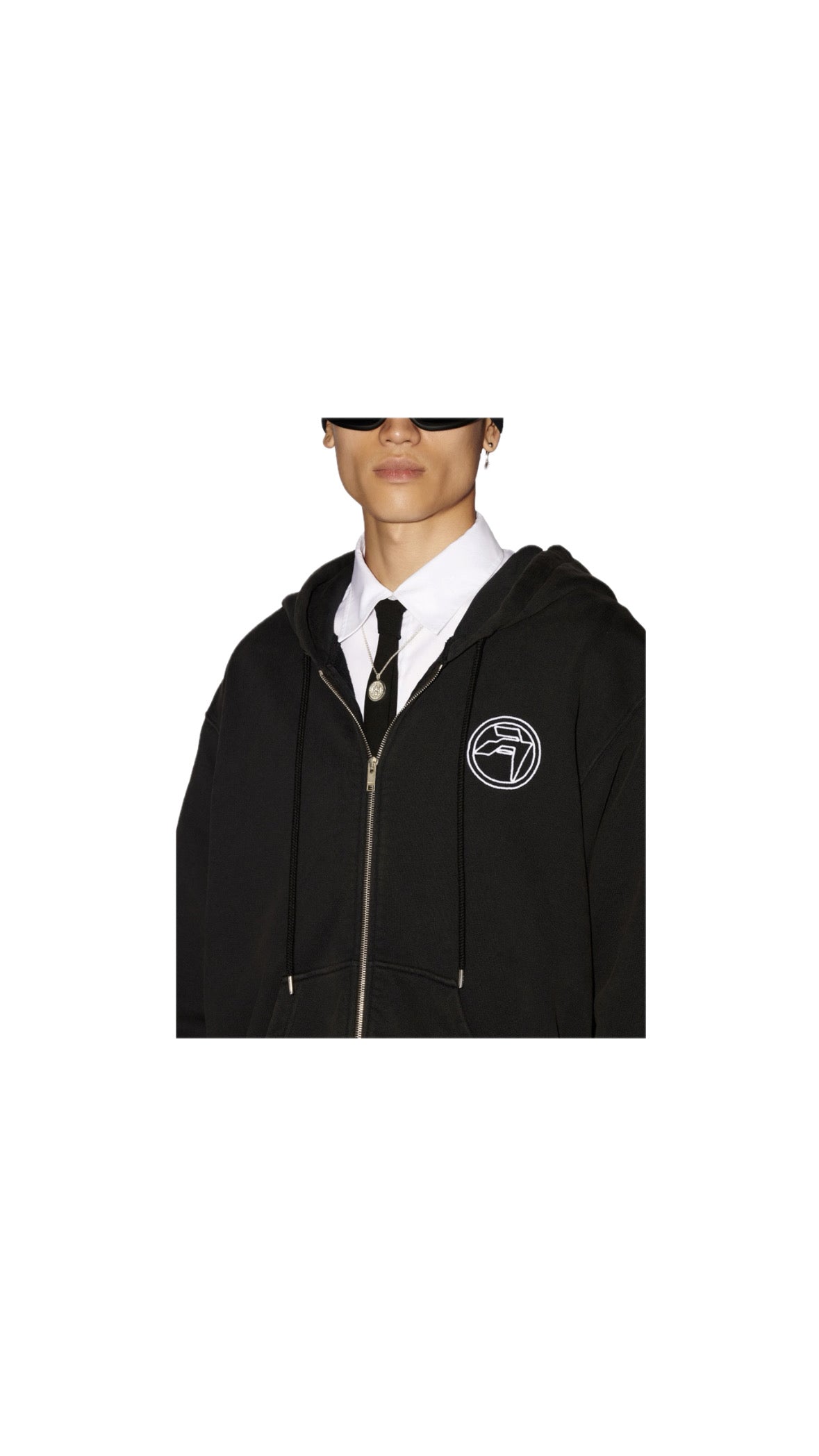 AMBUSH LOGO BLACK ZIP-HOODIE