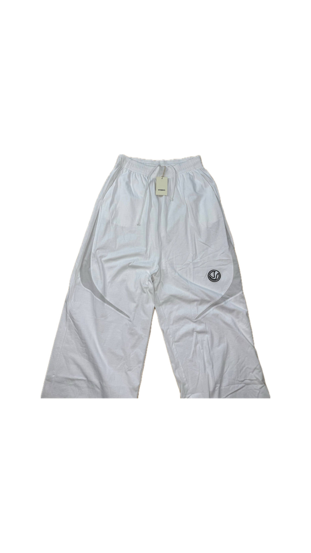 VETEMENTS WHITE LOGO OVERSIZED SWEATPANTS
