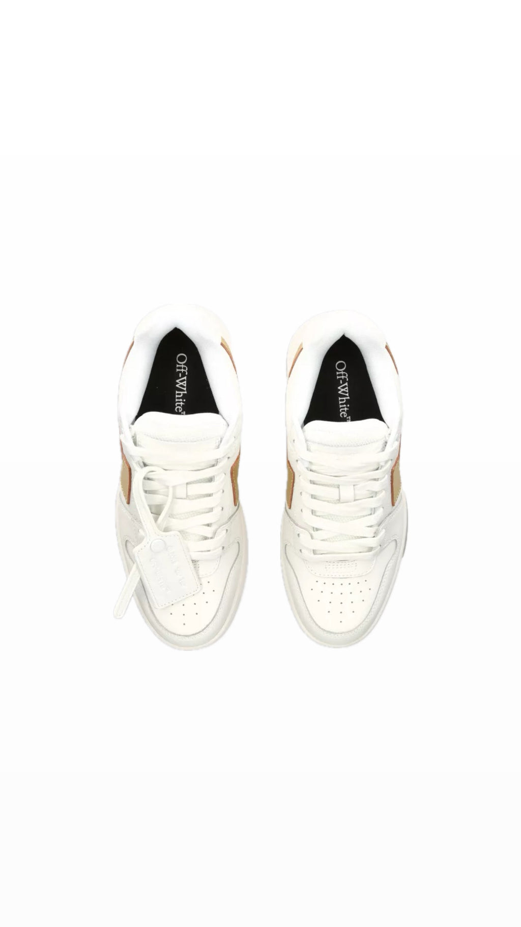 OFF-WHITE “OUT OF OFFICE” GOLD ARROW SNEAKERS