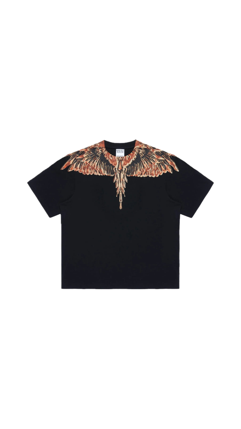 MARCELO BURLON BROWN WING BLACK T-SHIRT