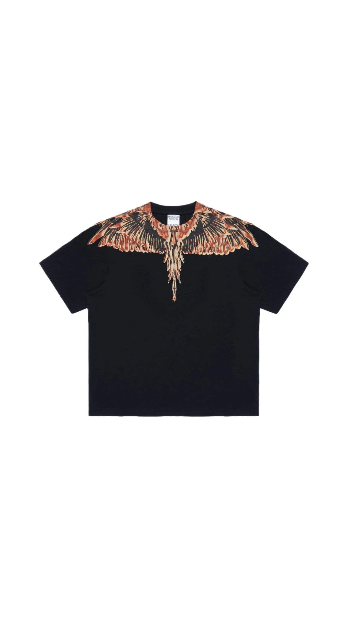 MARCELO BURLON BROWN WING BLACK T-SHIRT