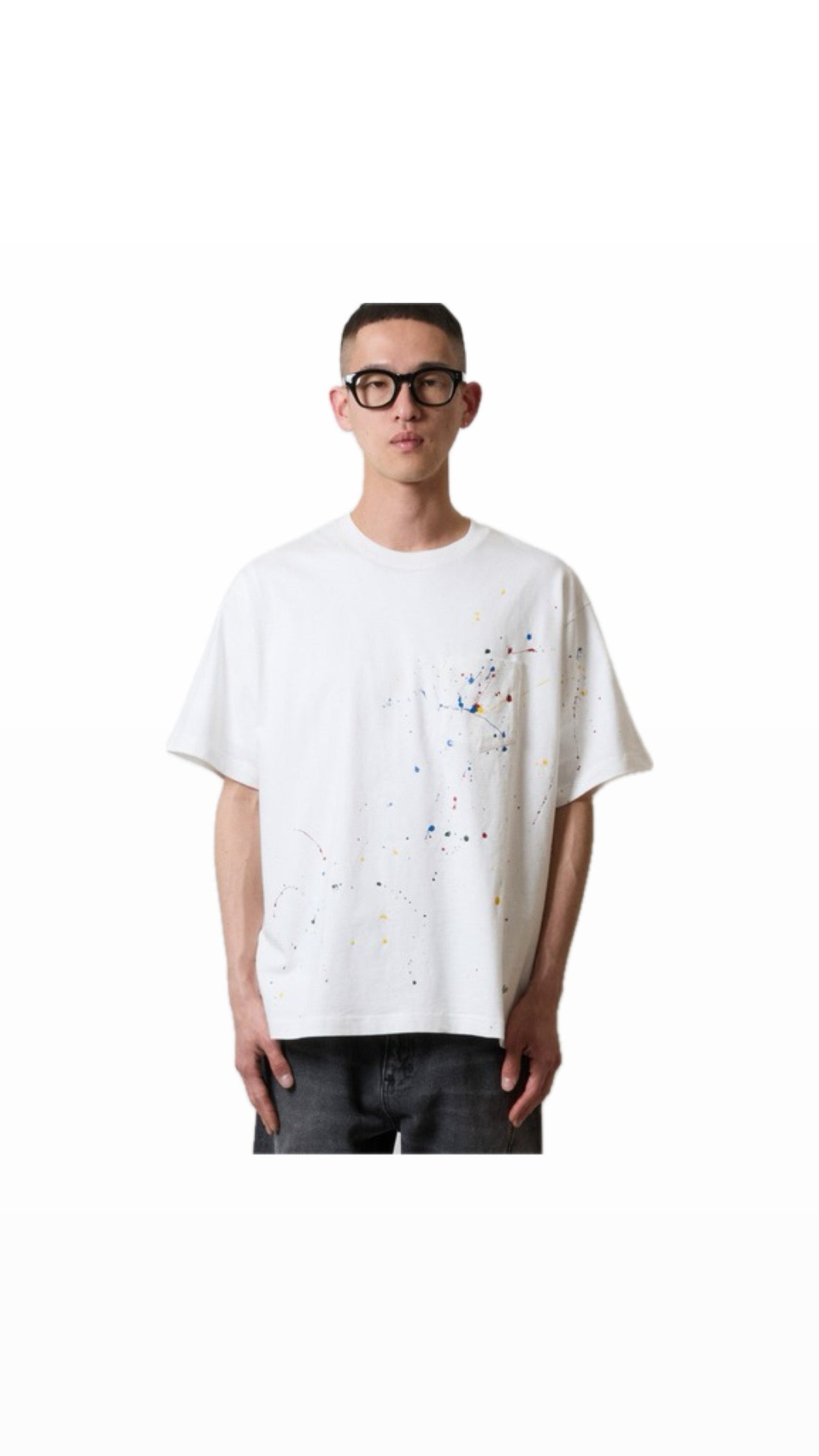 NUMBER (N)INE WHITE PAINTED T-SHIRT