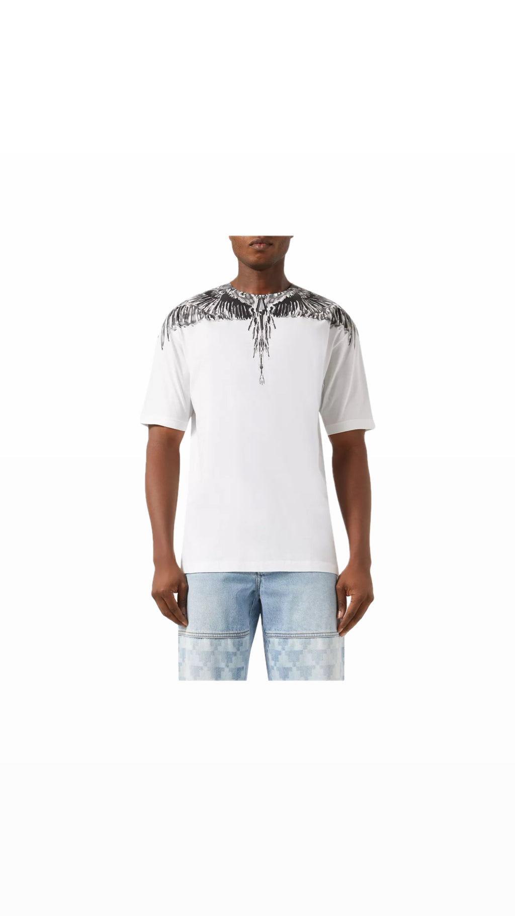 MARCELO BURLON WING GREY / WHITE T-SHIRT