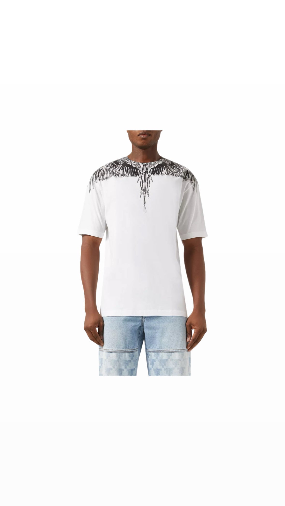MARCELO BURLON WING GREY / WHITE T-SHIRT