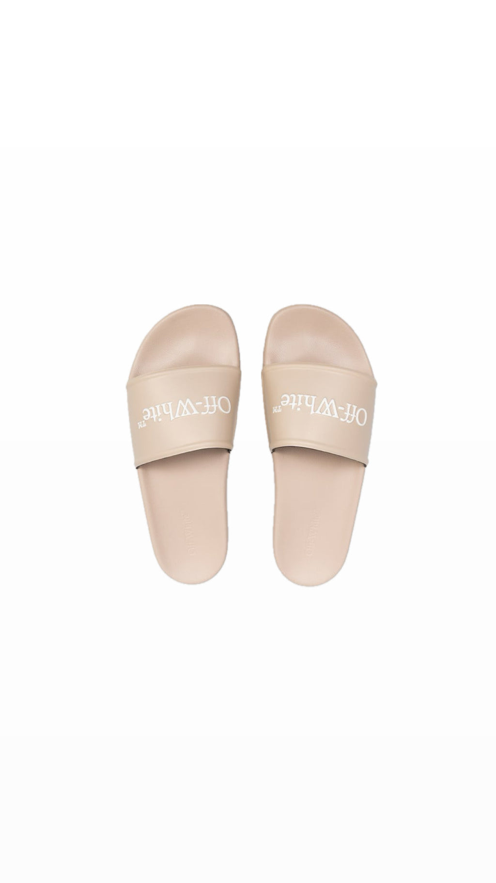 OFF-WHITE BEIGE LOGO SLIPPERS