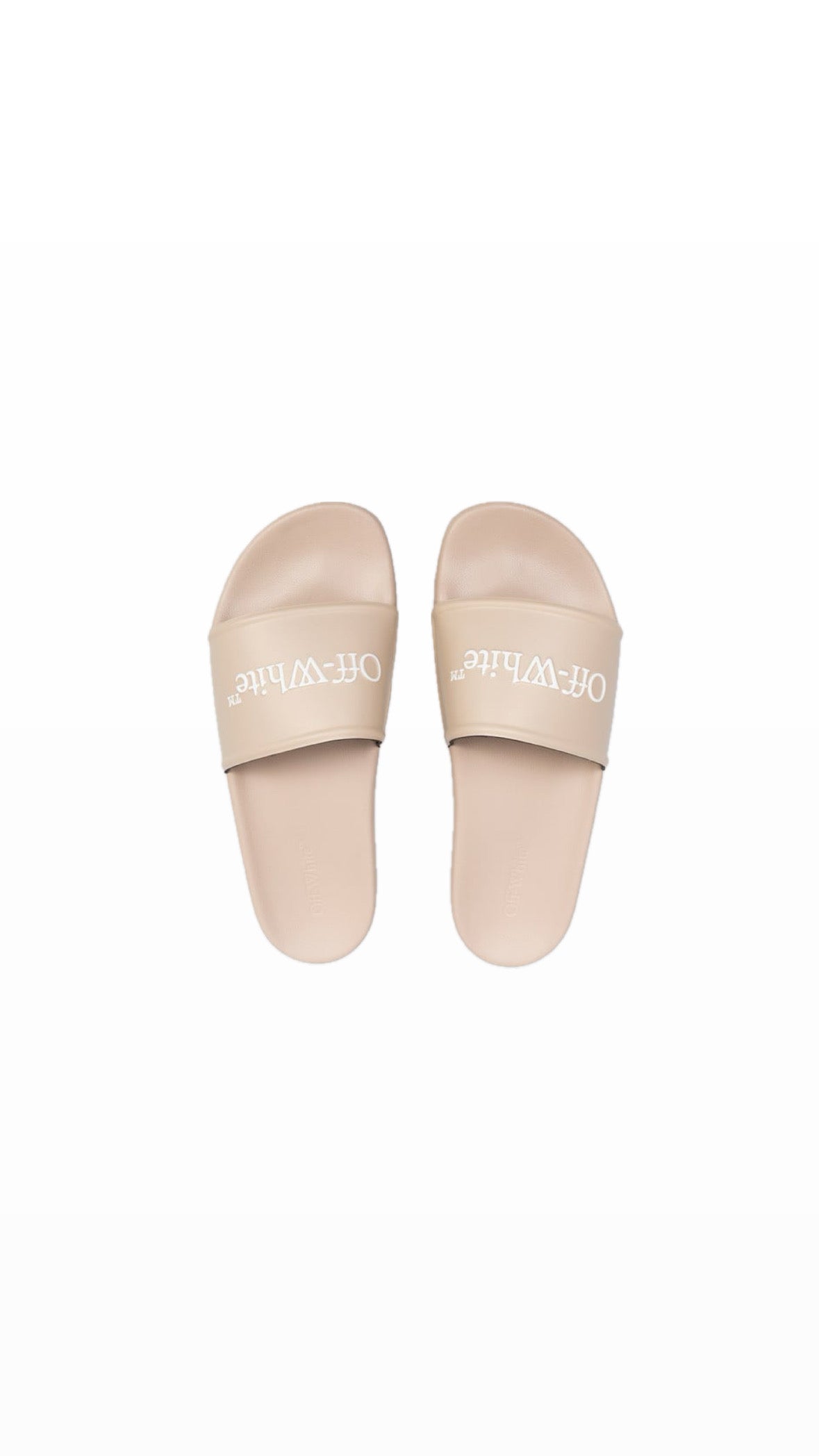OFF-WHITE BEIGE LOGO SLIPPERS