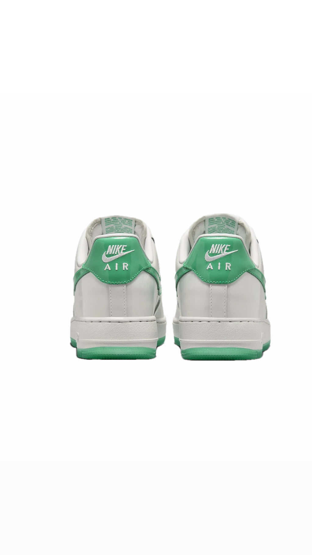 NIKE AIR FORCE 1 GLOSSY WHITE / GREEN
