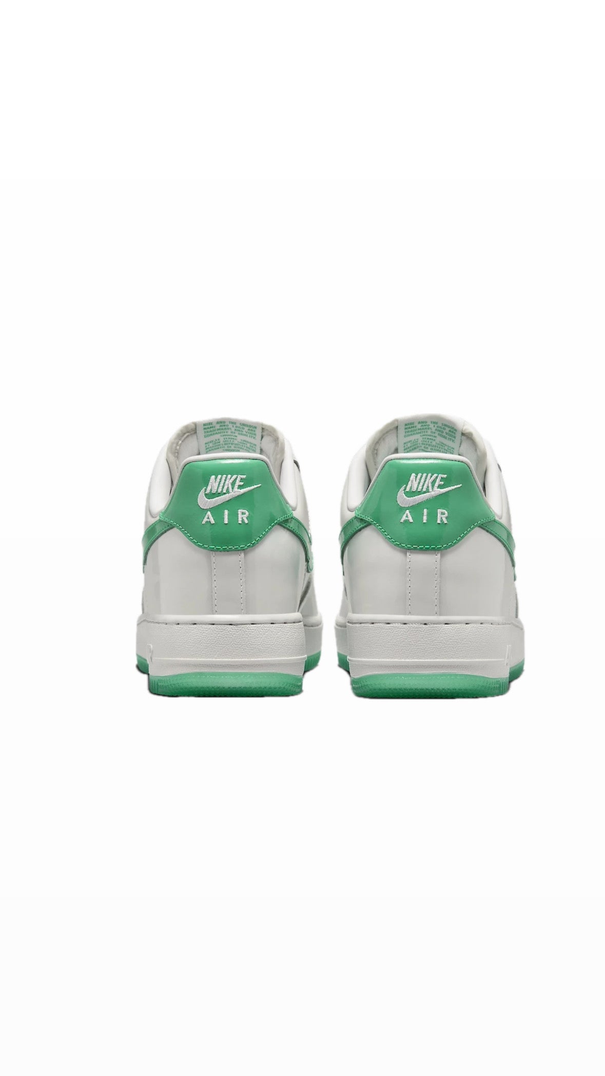 NIKE AIR FORCE 1 GLOSSY WHITE / GREEN