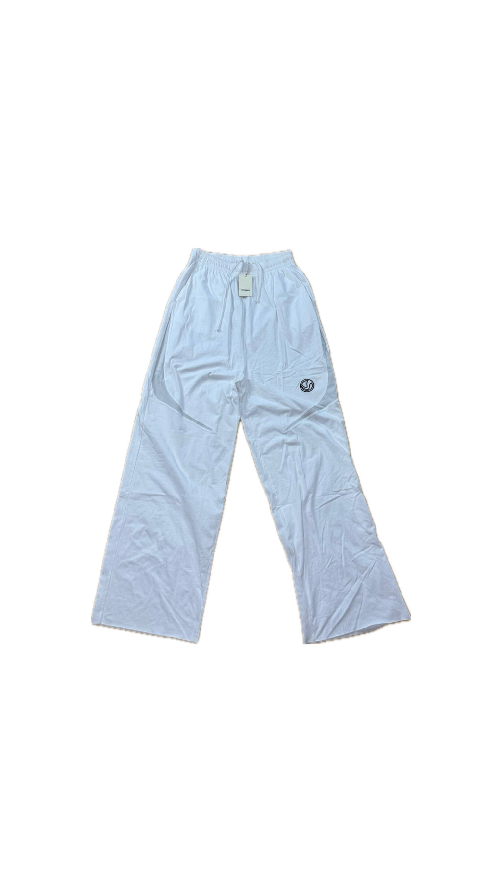 VETEMENTS WHITE LOGO OVERSIZED SWEATPANTS