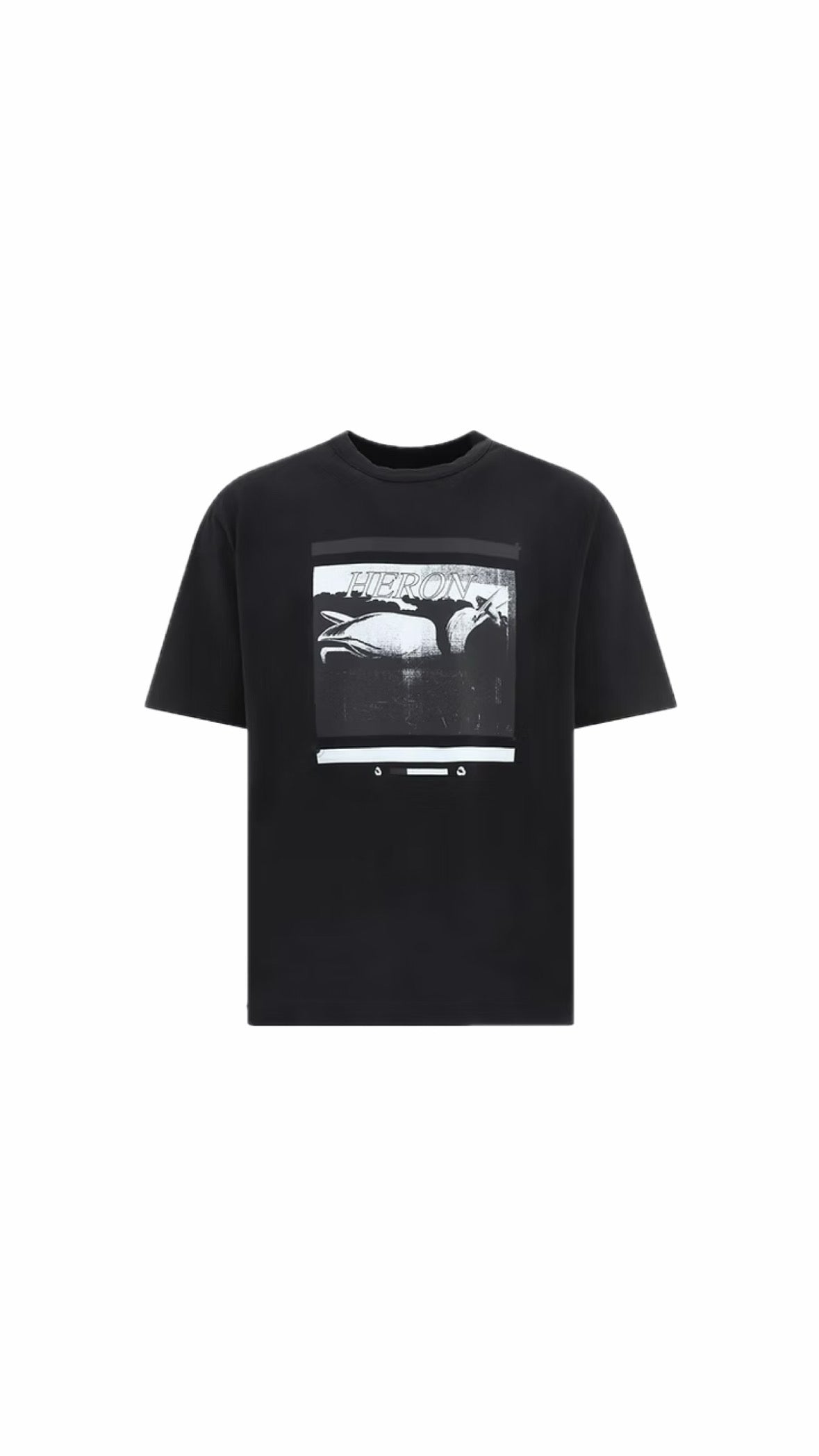 HERON PRESTON BLACK N WHITE LOGO T-SHIRT