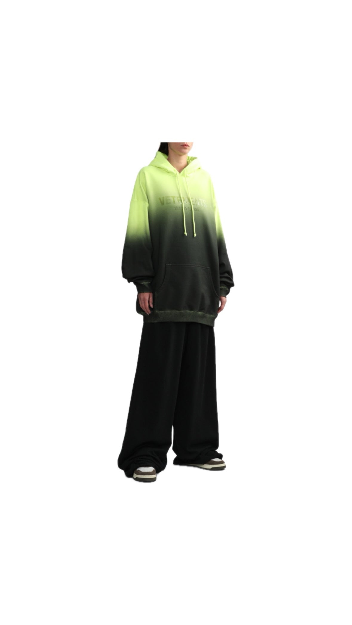 VETEMENTS “LIMITED EDITION” GRADIENT GREEN/BLACK HOODIE