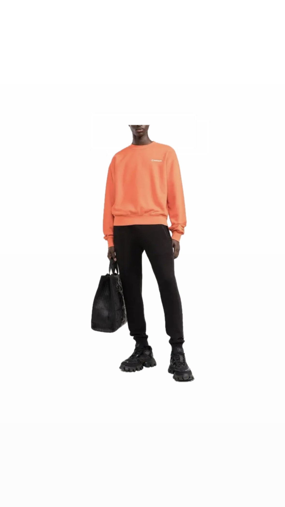HERON PRESTON TAPED ORANGE SWEATSHIRT