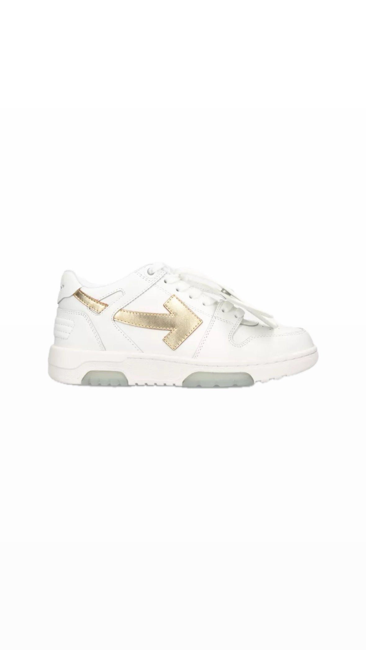 OFF-WHITE “OUT OF OFFICE” GOLD ARROW SNEAKERS