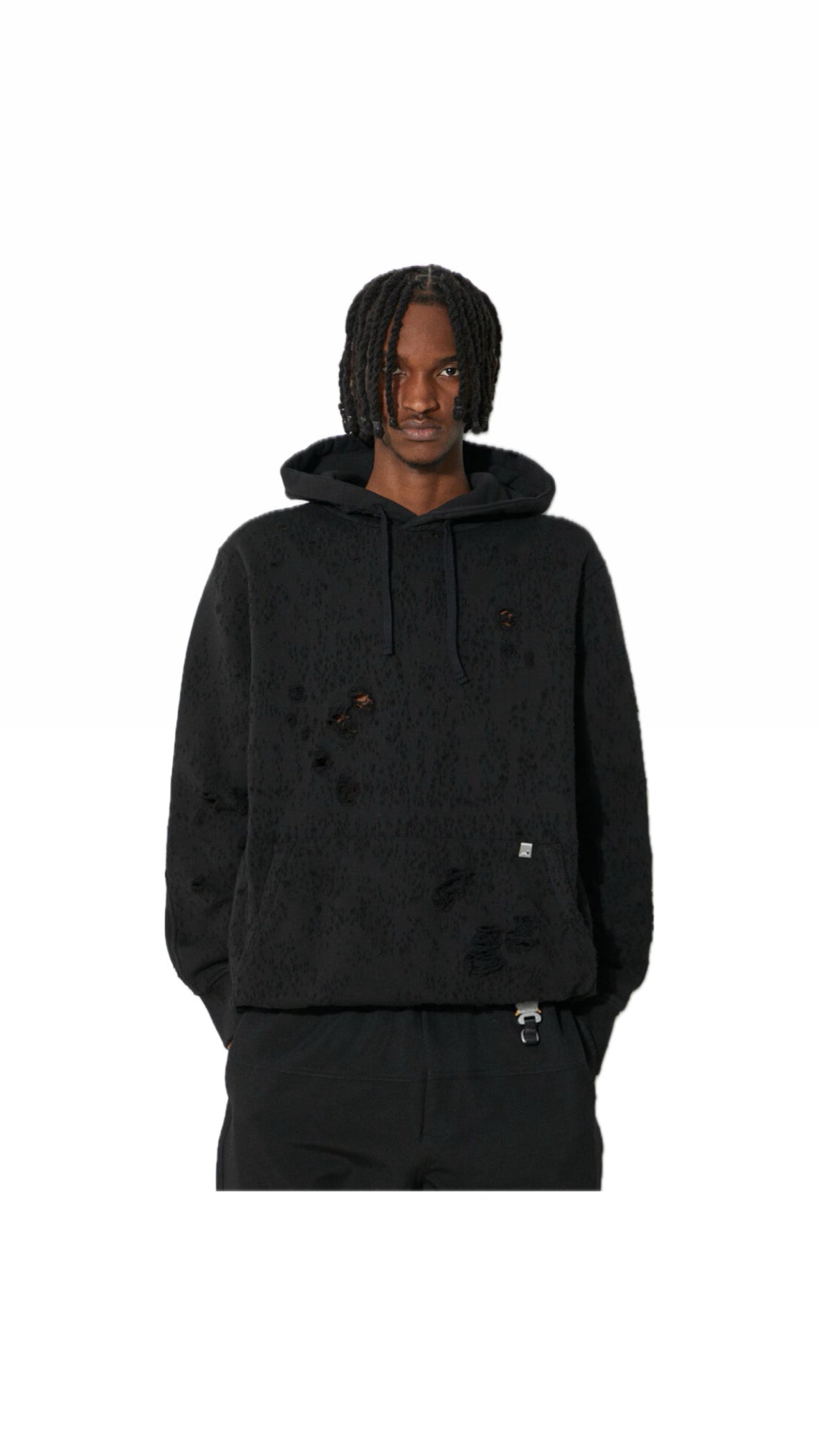 1017 ALYX 9SM DISTRESSED HOODIE WITHOUT METALL HOOD