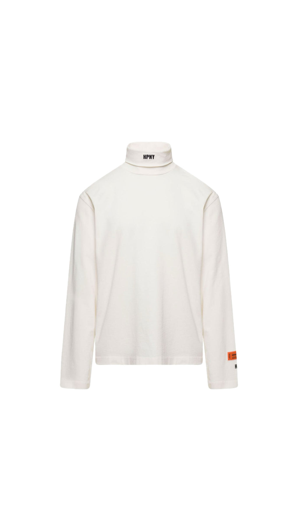 HERON PRESTON “HPNY” WHITE NECK LONG-SLEEVE