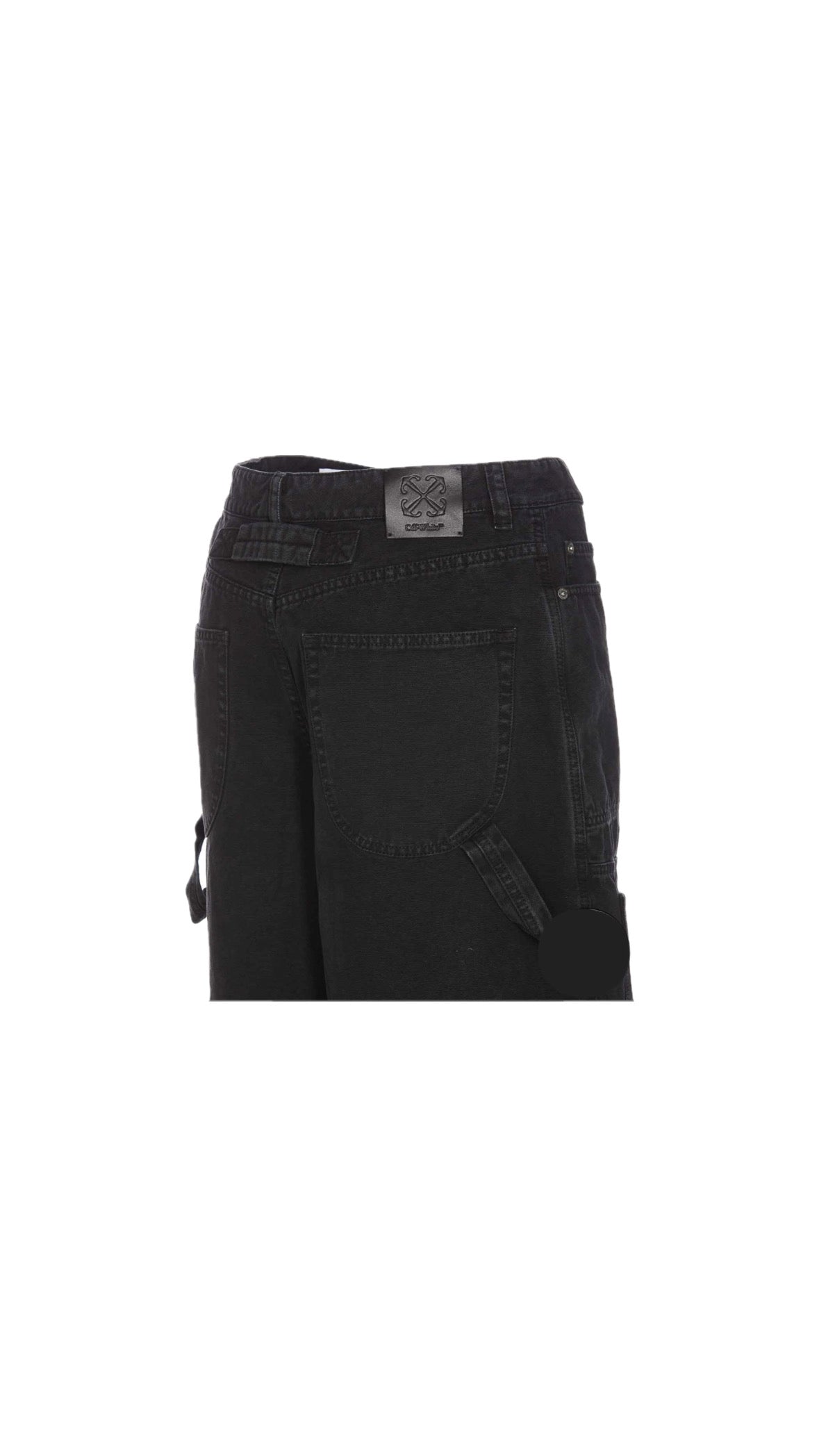 OFF-WHITE GARMENT DYED CARPENTER BAGGY JEANS