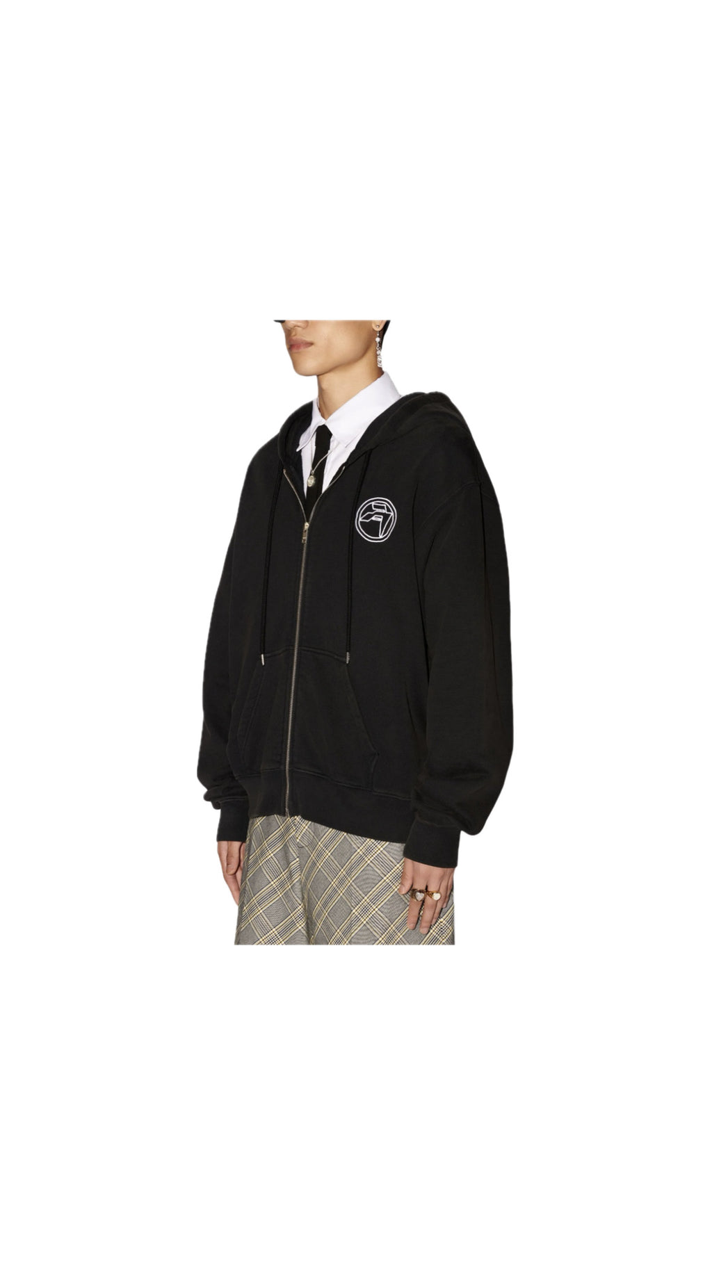 AMBUSH LOGO BLACK ZIP-HOODIE