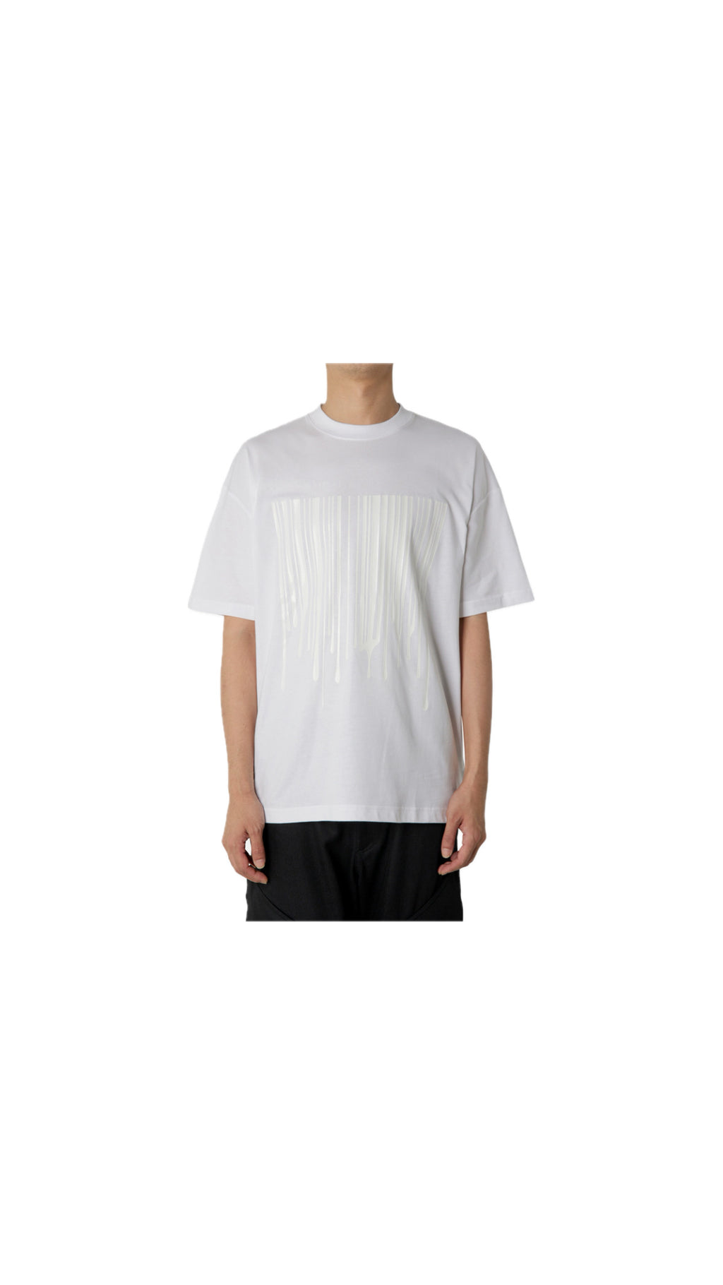 VTMTNS LIQUID BARCODE WHITE T-SHIRT AW22