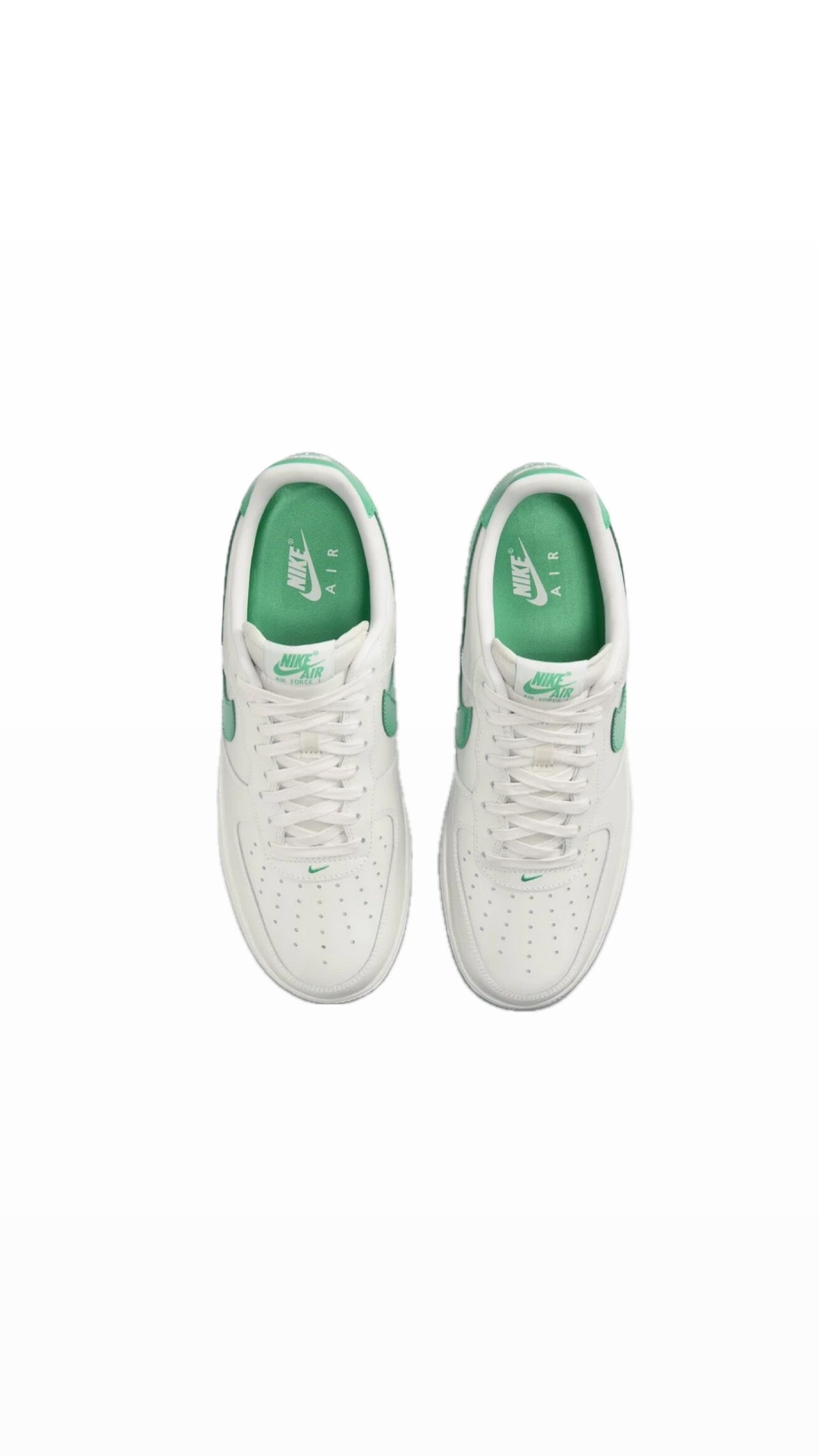 NIKE AIR FORCE 1 GLOSSY WHITE / GREEN