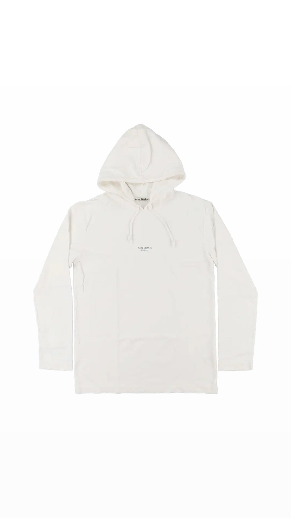 [9/10] ACNE STUDIOS MINI LOGO WHITE HOODIE