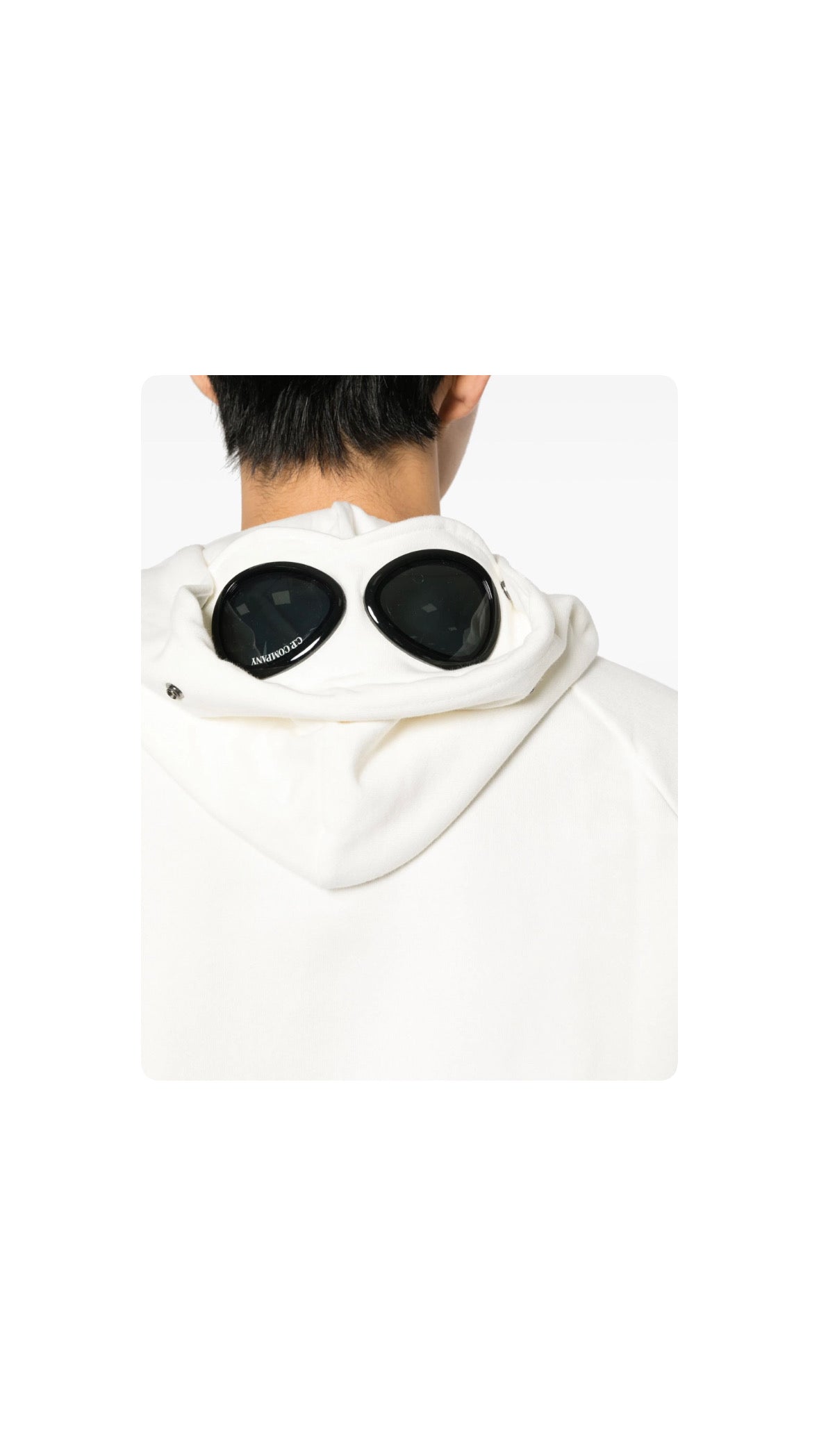 C.P. COMPANY GOGGLE WHITE HOODIE