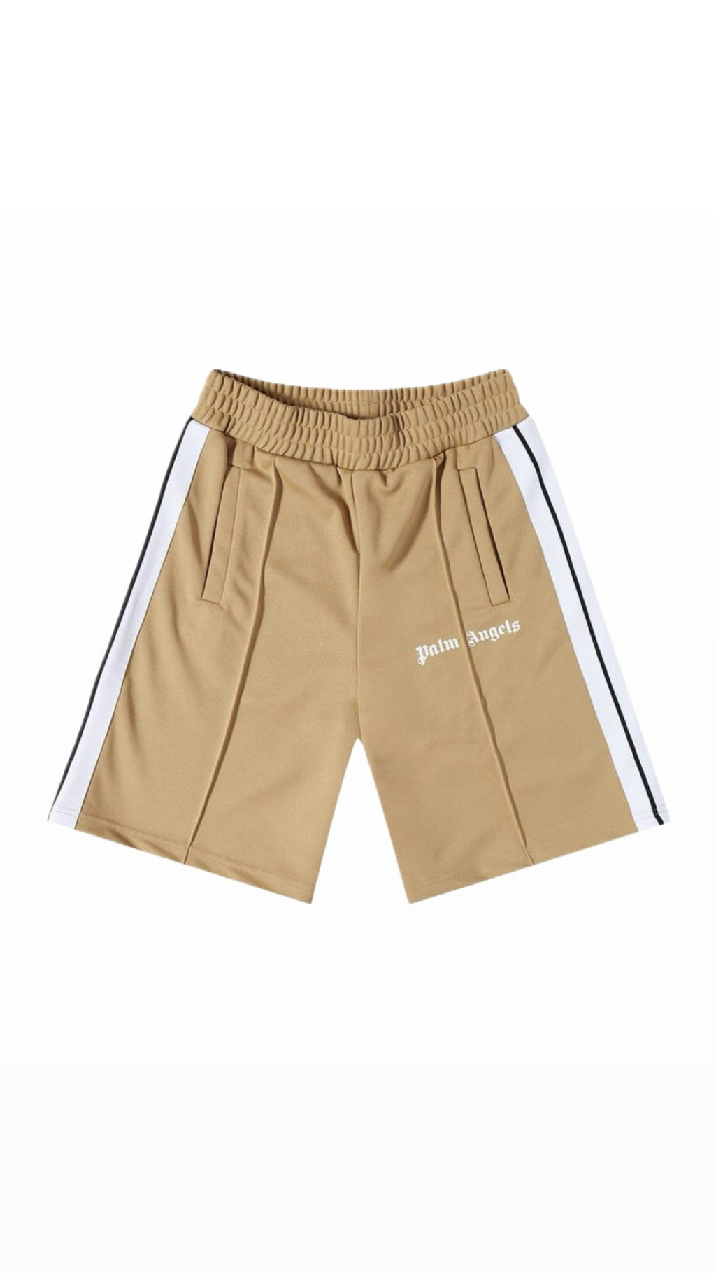 PALM ANGELS BEIGE TRACK SHORTS
