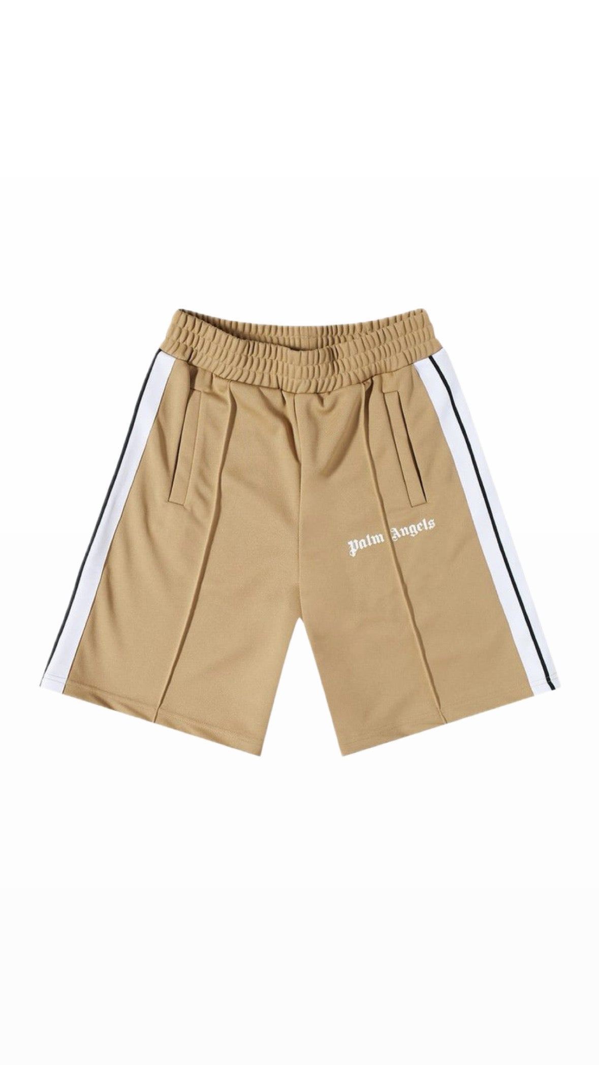 PALM ANGELS BEIGE TRACK SHORTS