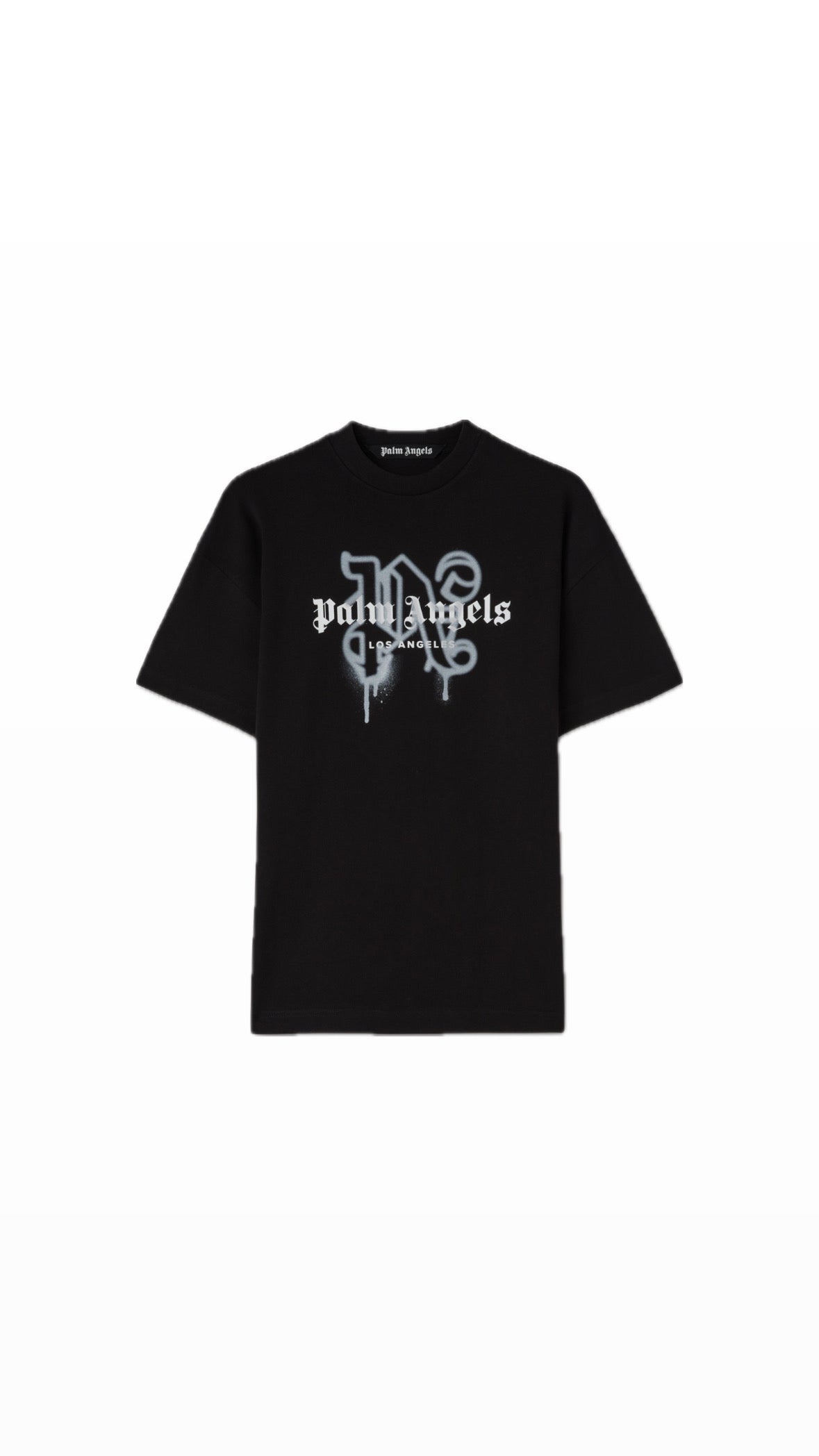 PALM ANGELS “LOS ANGELES” SPRAYED BLACK T-SHIRT