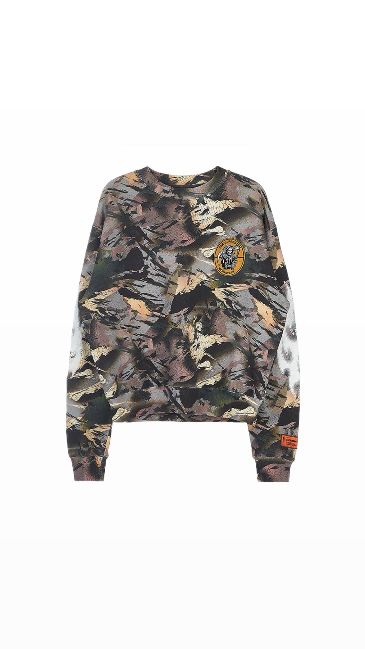 HERON PRESTON REAL TREE CAMO PATCHED SWEATSHIRT