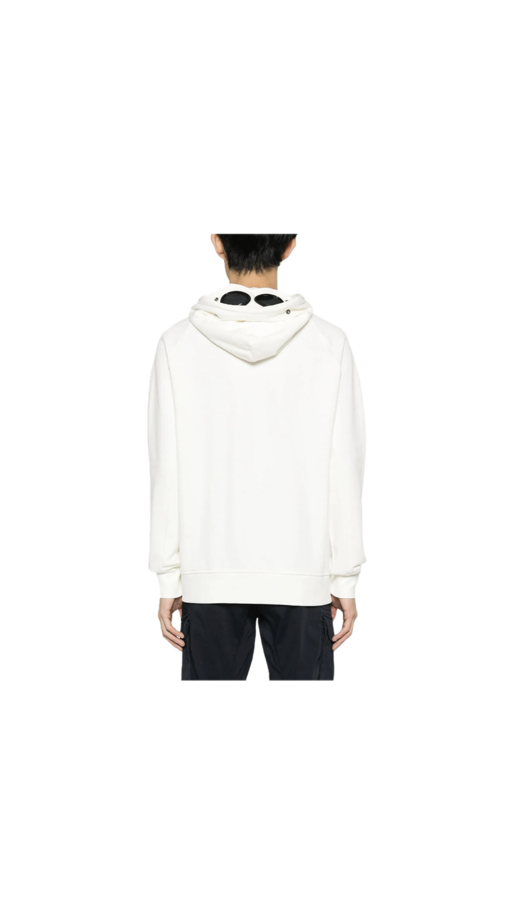 C.P. COMPANY GOGGLE WHITE HOODIE