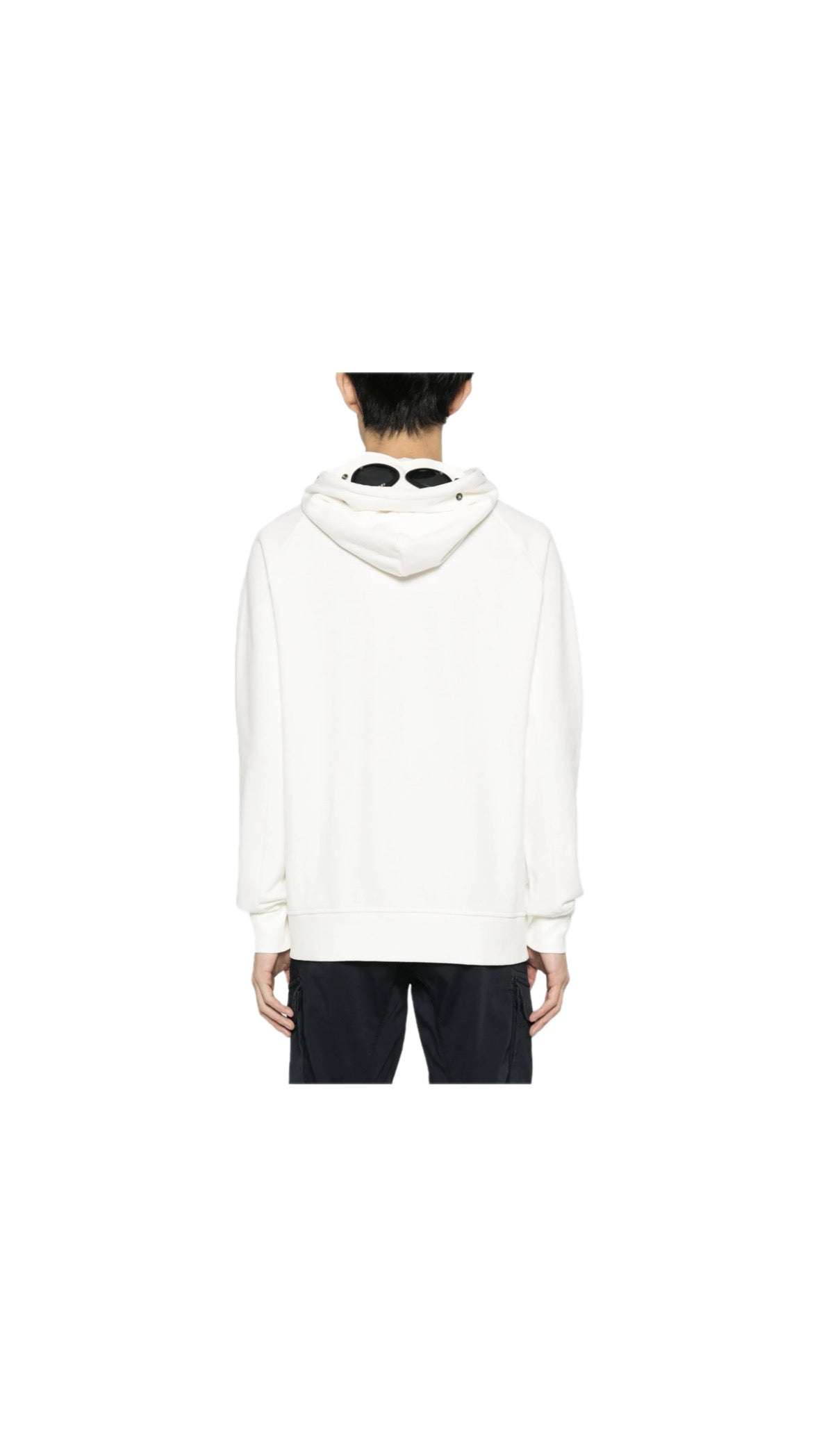 C.P. COMPANY GOGGLE WHITE HOODIE