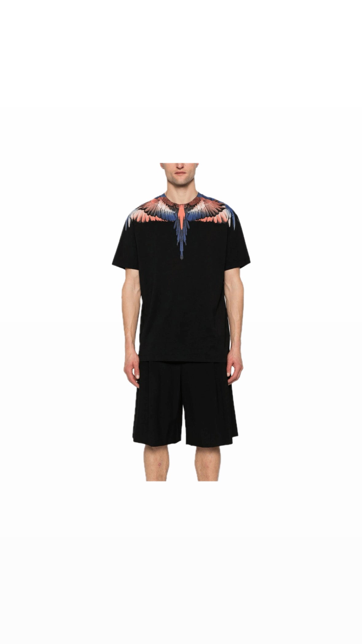 MARCELO BURLON WING BLUE / ORANGE TEE