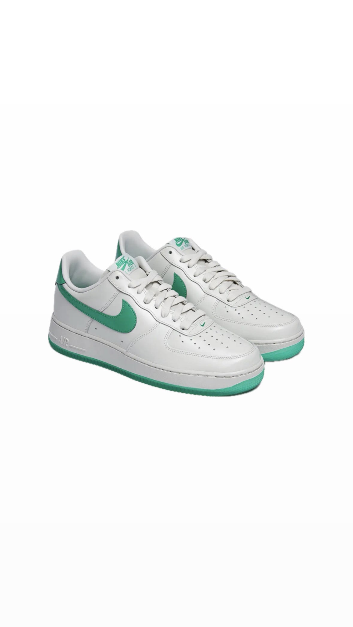 NIKE AIR FORCE 1 GLOSSY WHITE / GREEN