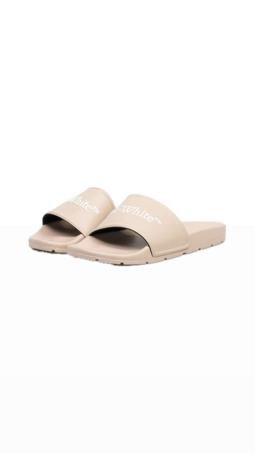 OFF-WHITE BEIGE LOGO SLIPPERS