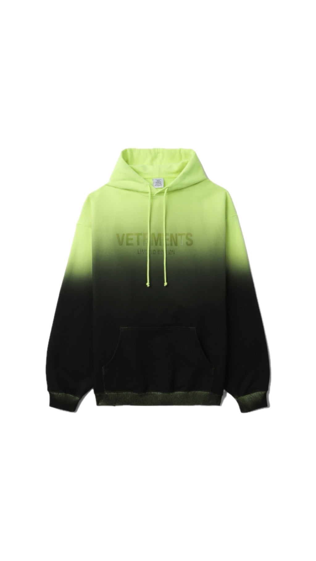 VETEMENTS “LIMITED EDITION” GRADIENT GREEN/BLACK HOODIE