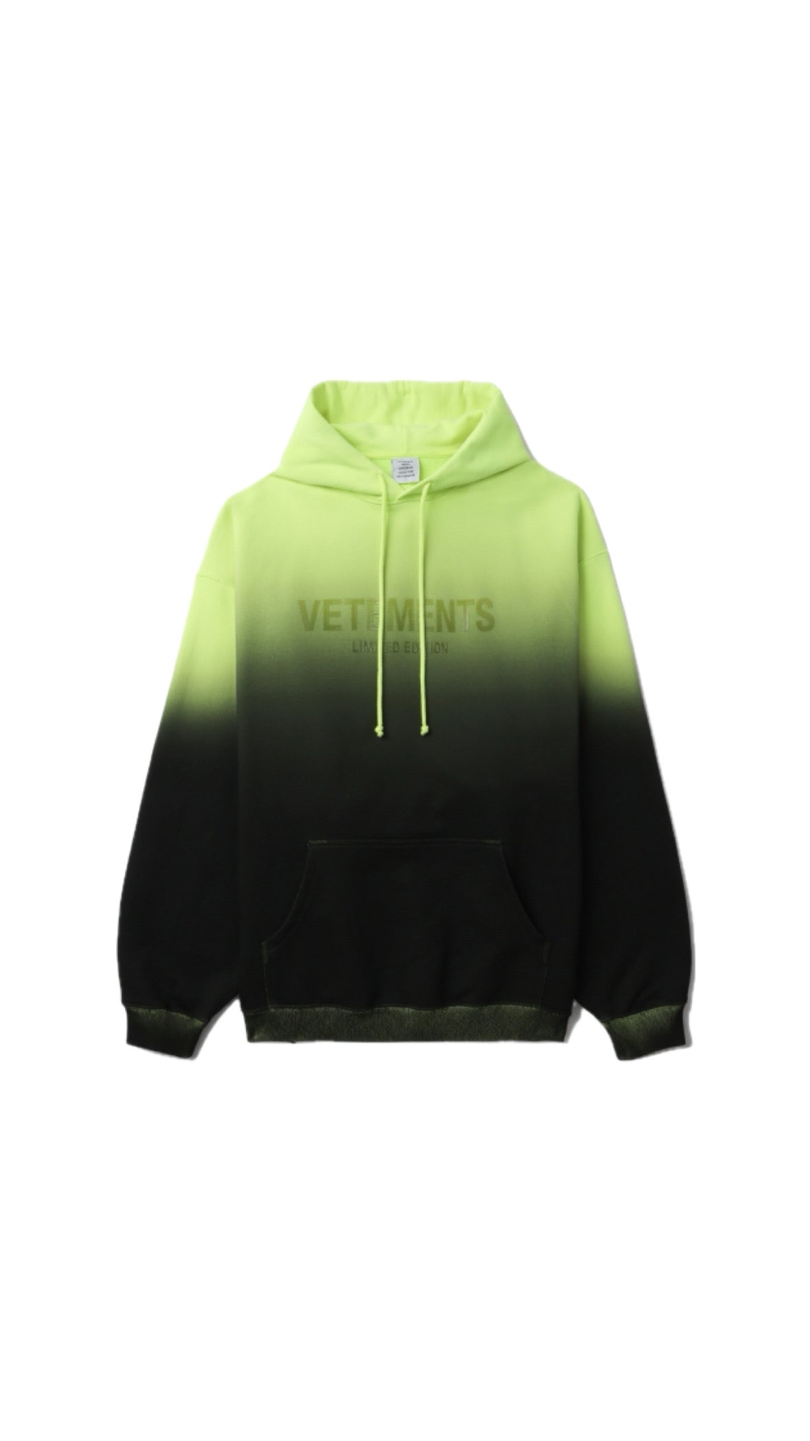 VETEMENTS “LIMITED EDITION” GRADIENT GREEN/BLACK HOODIE