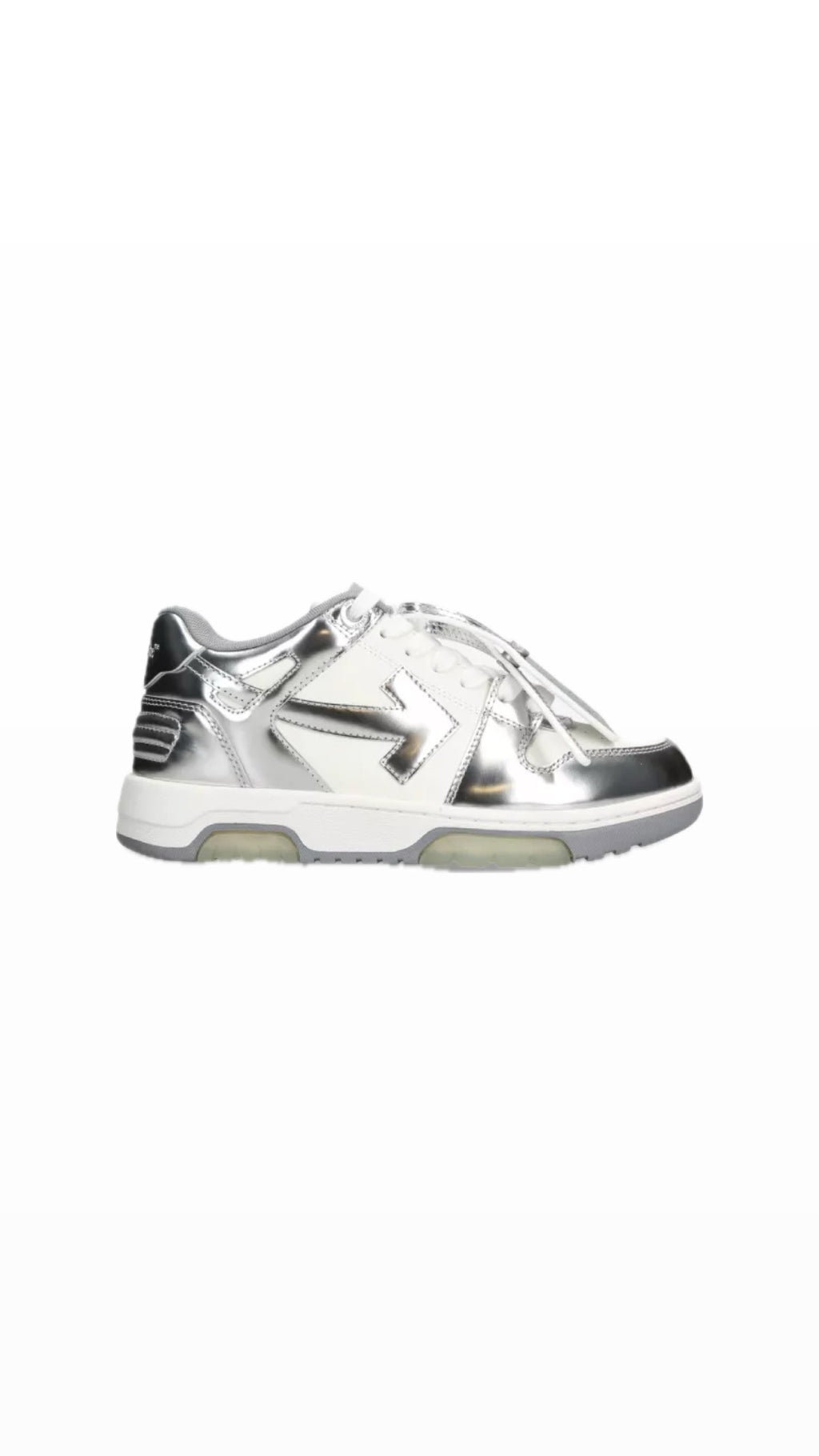 OFF-WHITE “OUT OF OFFICE” SILVER SNEAKERS