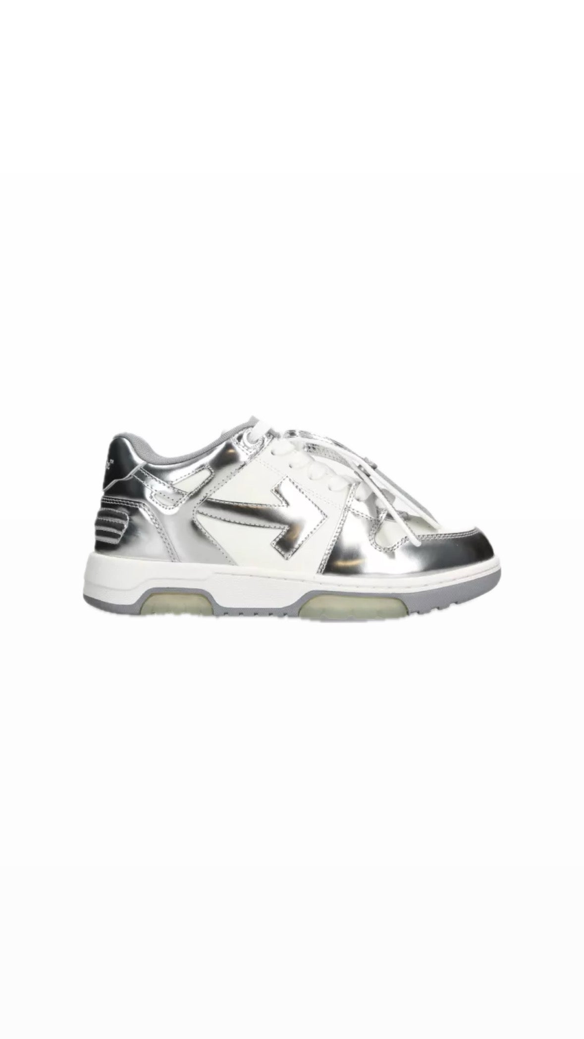 OFF-WHITE “OUT OF OFFICE” SILVER SNEAKERS