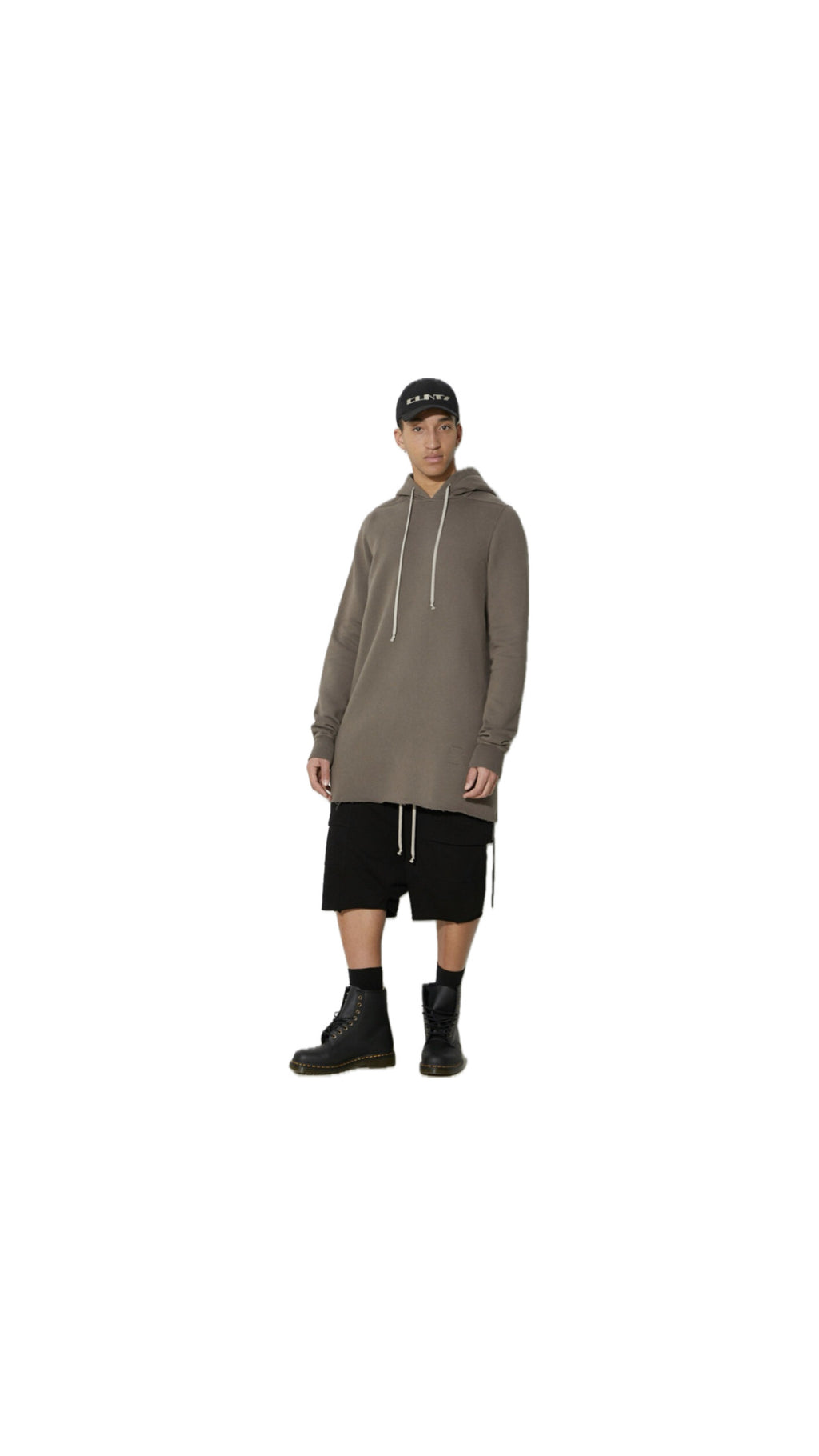 RICK OWENS DRKSHDW LONG BROWN HOODIE