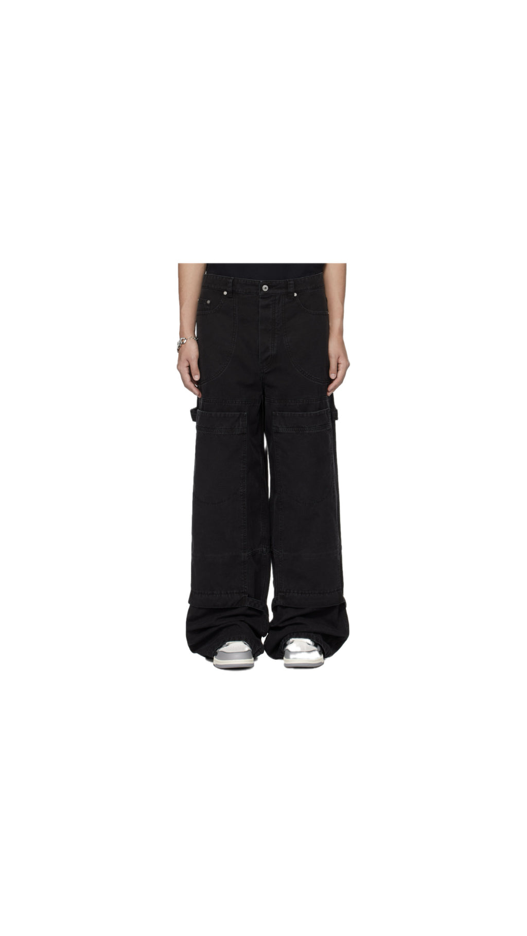 OFF-WHITE GARMENT DYED CARPENTER BAGGY JEANS