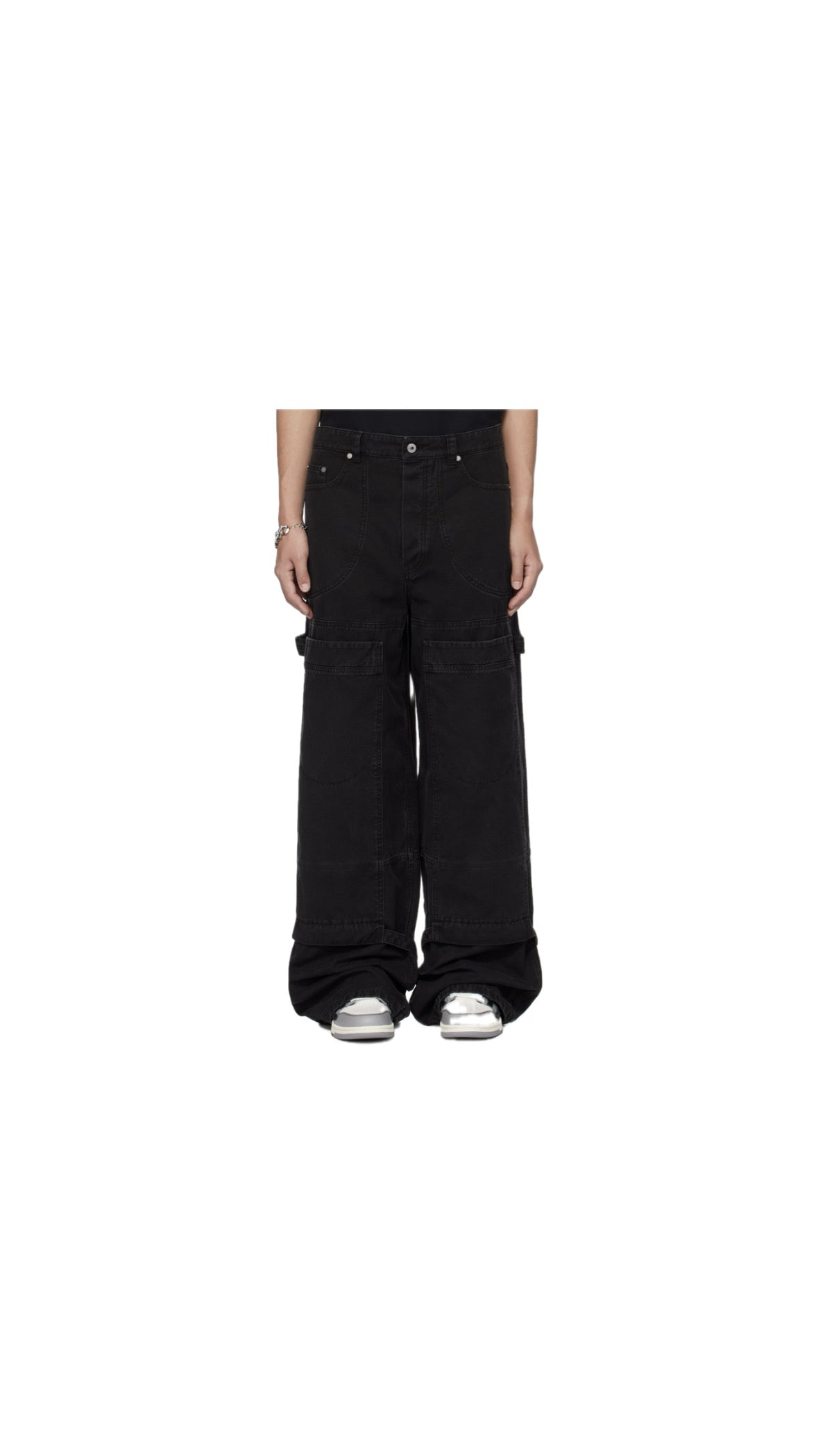 OFF-WHITE GARMENT DYED CARPENTER BAGGY JEANS