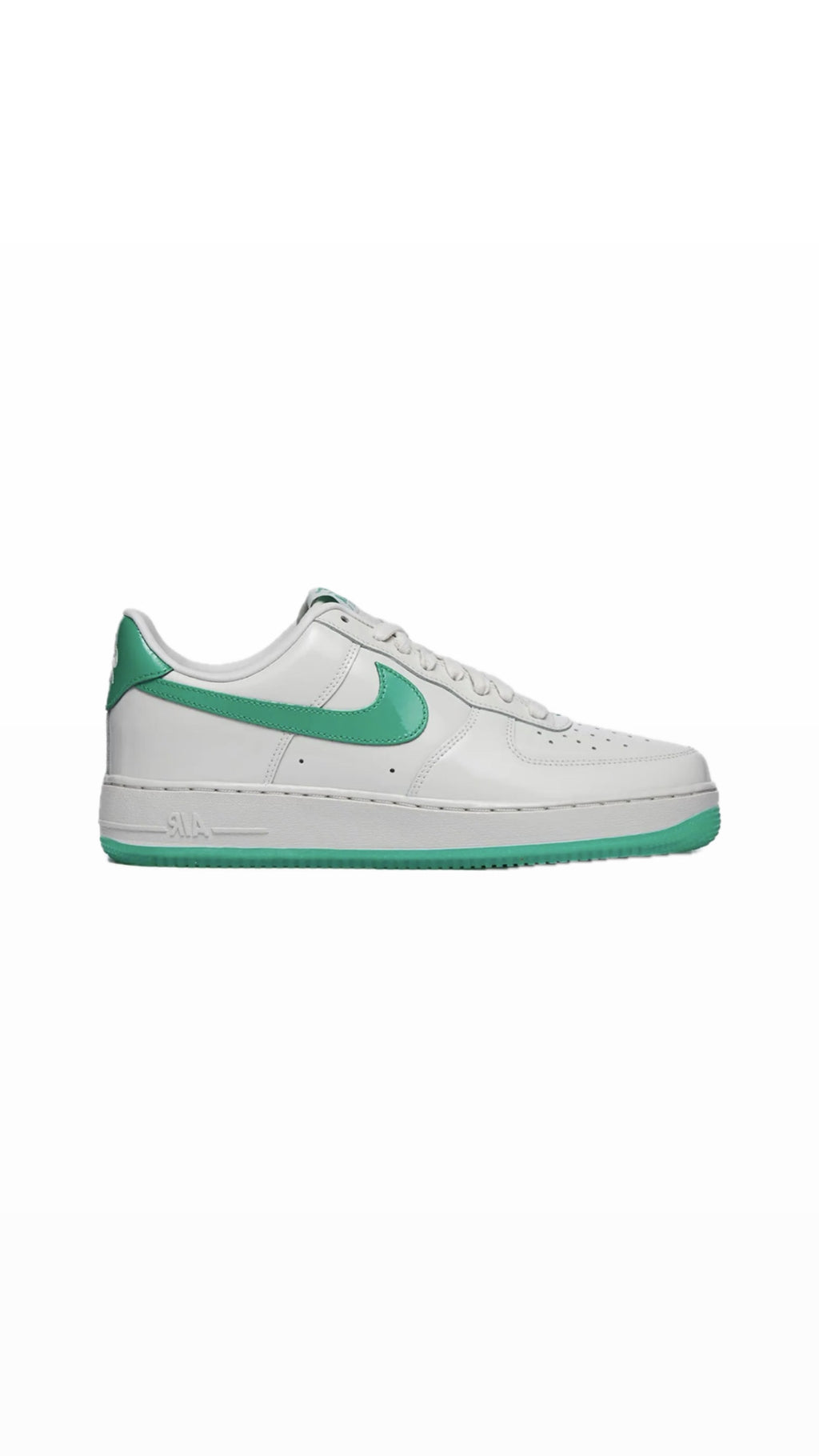 NIKE AIR FORCE 1 GLOSSY WHITE / GREEN