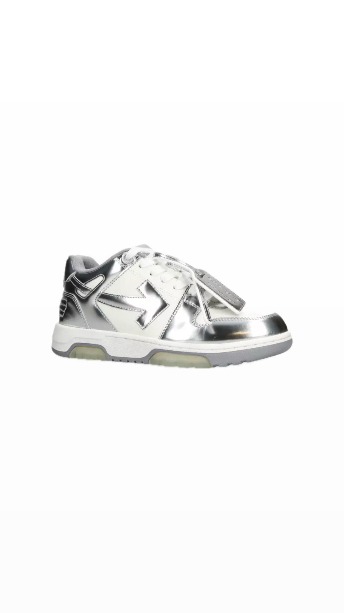 OFF-WHITE “OUT OF OFFICE” SILVER SNEAKERS
