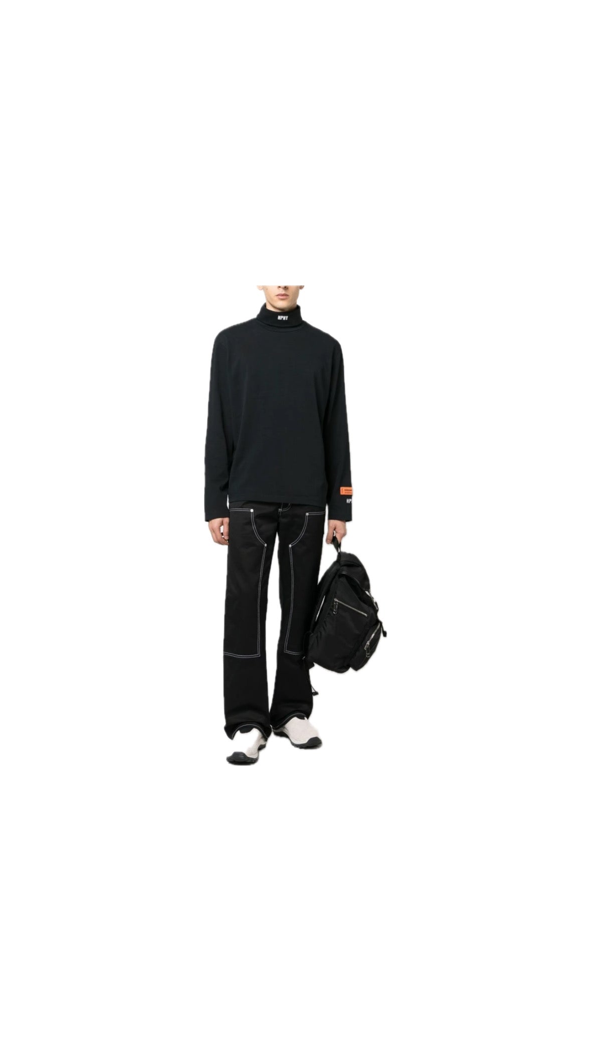 HERON PRESTON “HPNY” BLACK NECK LONG-SLEEVE